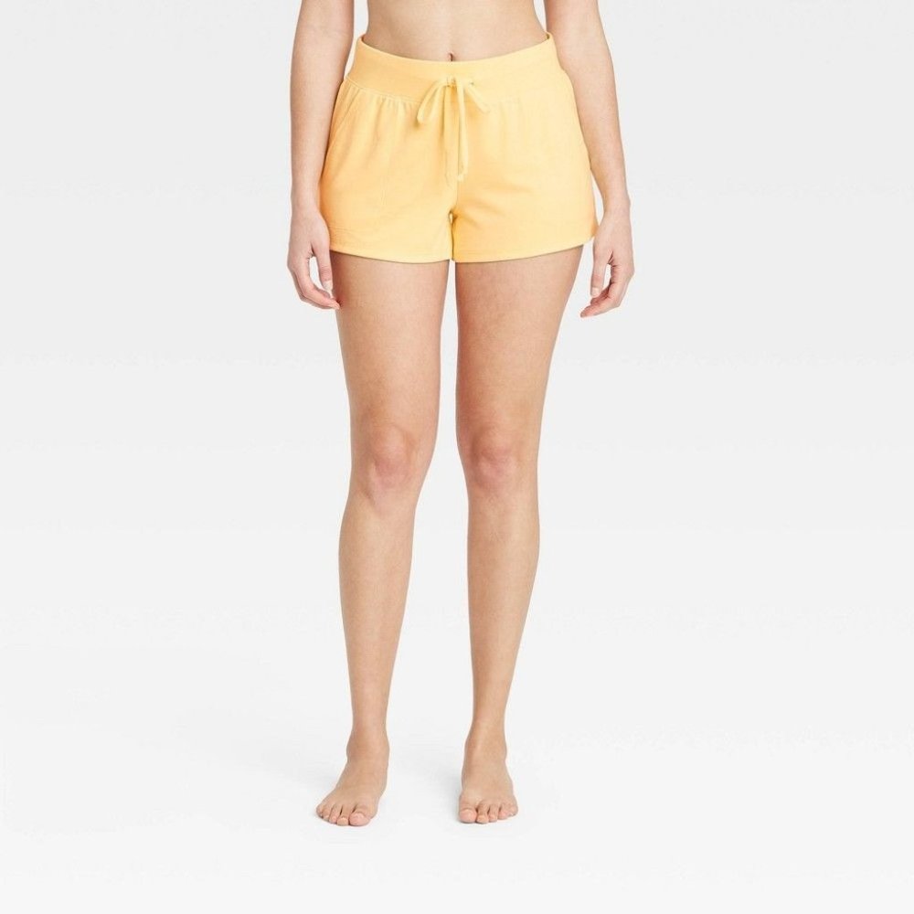 Women's Summer Lounge Shorts - Stars Above Yellow L Large Pajama Shorts Soft